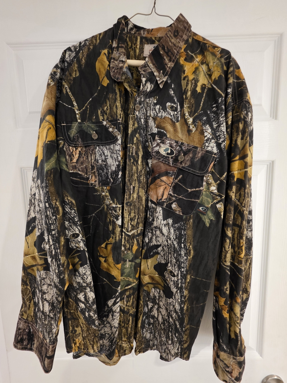 Mossy Oak Men's Camouflage Shirt Jacket in Black, Brown & Yellow